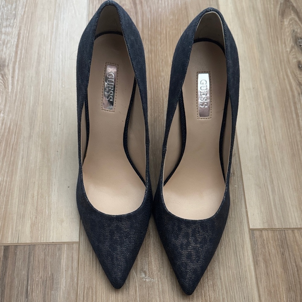 Guess Leopard Print Black Heels